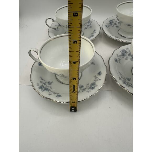 Johann Haviland China Blue Garland Cup And Saucer Bavaria Germany Set of 8 - Picture 6 of 8